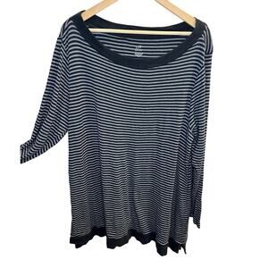J Jill Womens Boat neck striped Tunic Top Size XL‎ Tunic long sleeve